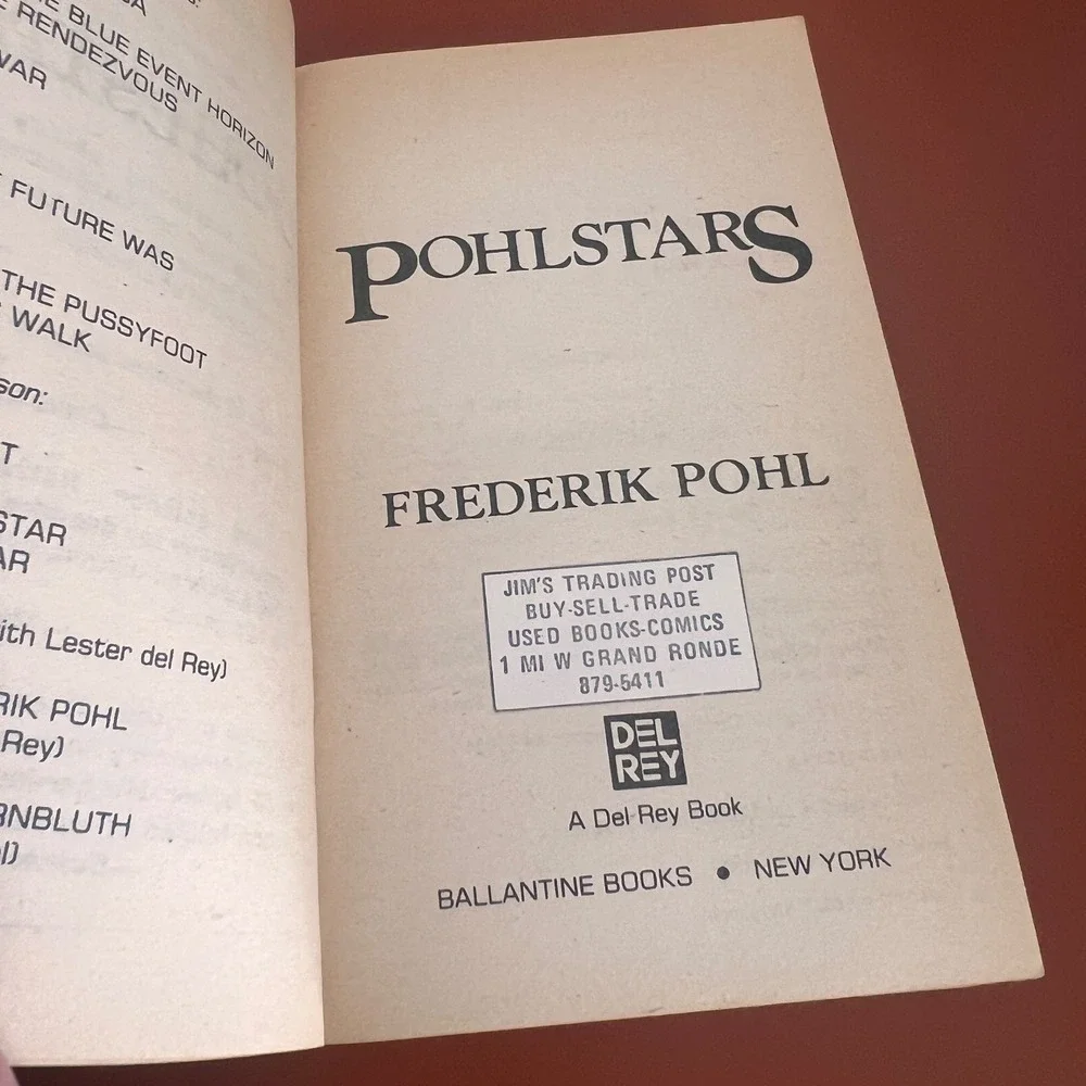 Pohlstars Frederik Pohl 1984 First Edition Del‎ Rey Sci-Fi Paperback 0345315456